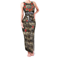 Pearl Harbor Remembrance Day Personalized Family Matching Tank Maxi Dress and Hawaiian Shirt Memories of December 7 with Red Poppy Lei LT03 Mom's Dress Beige - Polynesian Pride