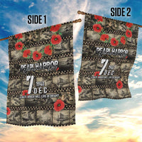 Pearl Harbor Remembrance Day Garden Flag Memories of December 7 with Red Poppy Lei LT03 - Polynesian Pride