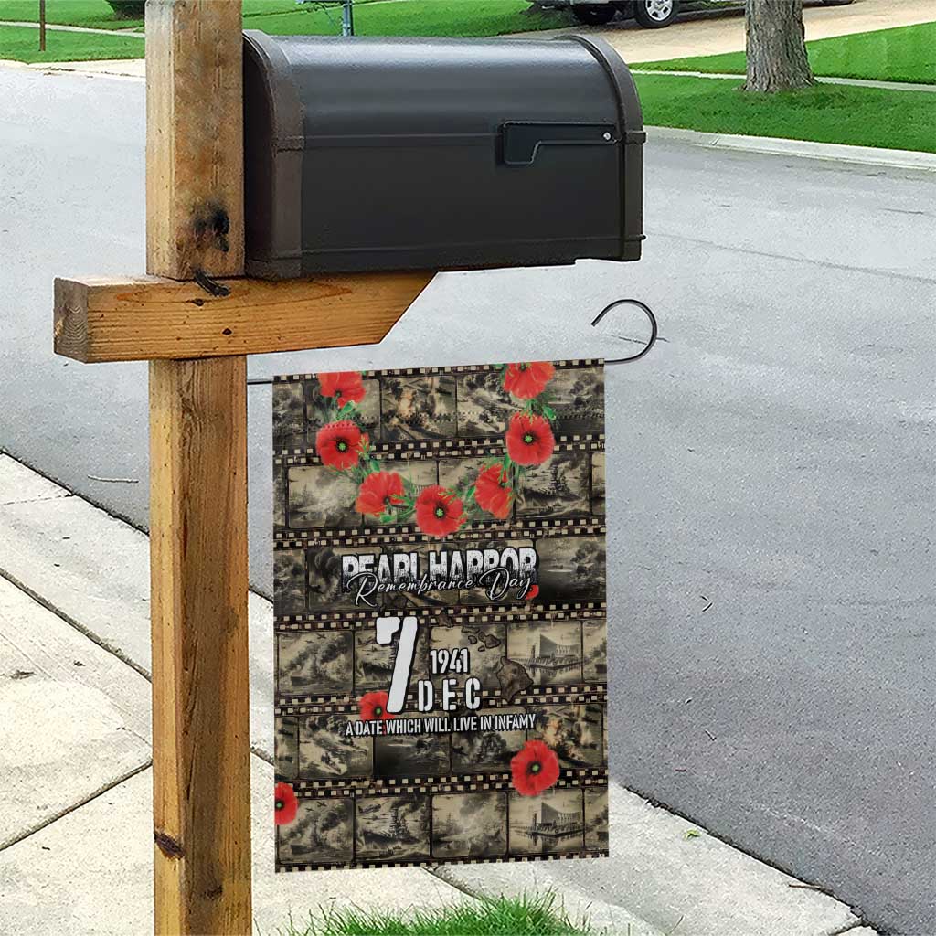 Pearl Harbor Remembrance Day Garden Flag Memories of December 7 with Red Poppy Lei LT03 - Polynesian Pride