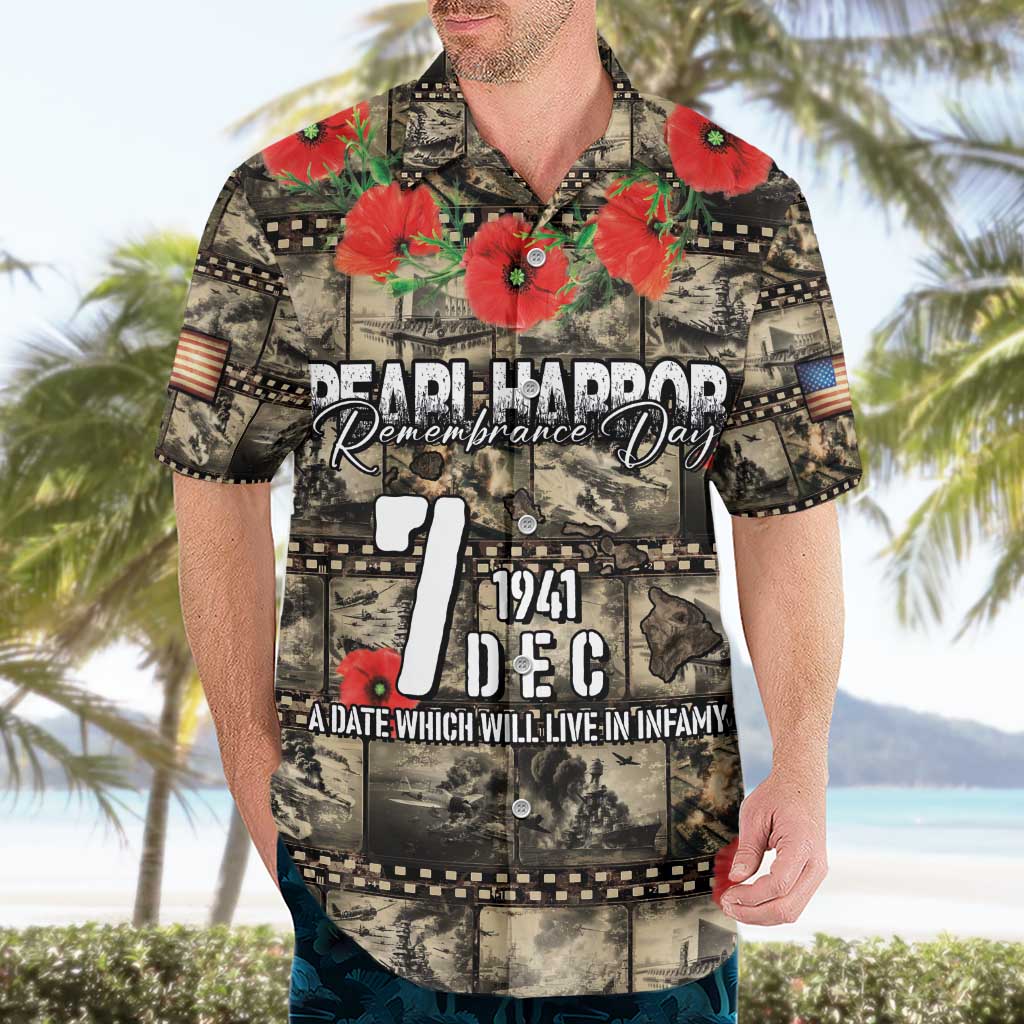 Pearl Harbor Remembrance Day Personalized Hawaiian Shirt Memories of December 7 with Red Poppy Lei LT03 - Polynesian Pride
