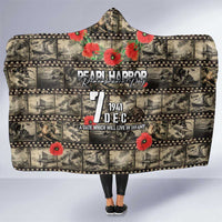 Pearl Harbor Remembrance Day Hooded Blanket Memories of December 7 with Red Poppy Lei LT03 One Size Beige - Polynesian Pride