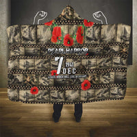 Pearl Harbor Remembrance Day Hooded Blanket Memories of December 7 with Red Poppy Lei LT03 - Polynesian Pride
