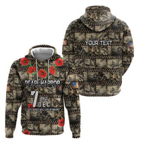 Pearl Harbor Remembrance Day Personalized Hoodie Memories of December 7 with Red Poppy Lei LT03 - Polynesian Pride