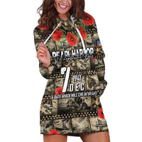 Pearl Harbor Remembrance Day Personalized Hoodie Dress Memories of December 7 with Red Poppy Lei LT03 Beige - Polynesian Pride