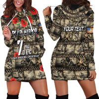 Pearl Harbor Remembrance Day Personalized Hoodie Dress Memories of December 7 with Red Poppy Lei LT03 - Polynesian Pride