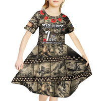 Pearl Harbor Remembrance Day Personalized Kid Short Sleeve Dress Memories of December 7 with Red Poppy Lei LT03 - Polynesian Pride