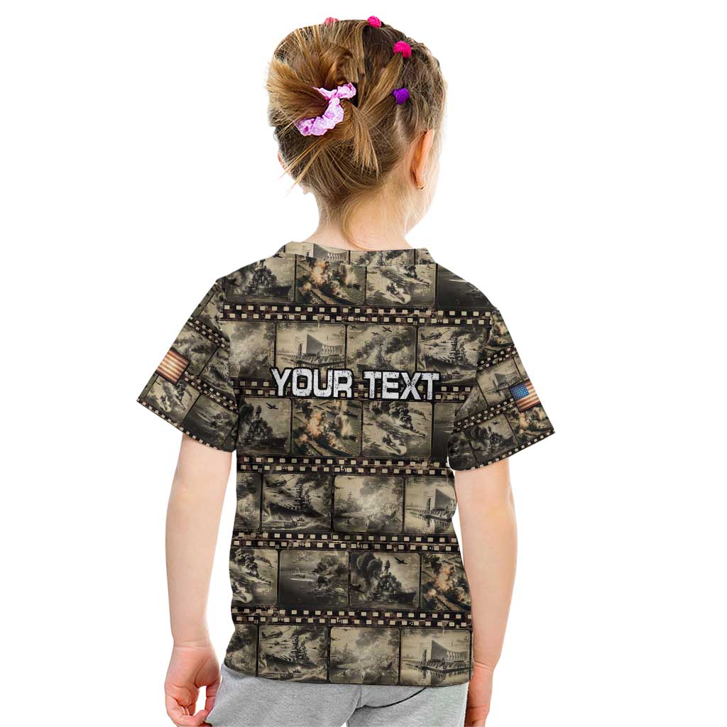 Pearl Harbor Remembrance Day Personalized Kid T Shirt Memories of December 7 with Red Poppy Lei - Polynesian Pride