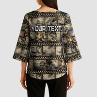 Pearl Harbor Remembrance Day Personalized Kimono Sleeve Blouse Memories of December 7 with Red Poppy Lei - Polynesian Pride