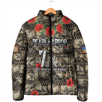 Pearl Harbor Remembrance Day Personalized Padded Jacket Memories of December 7 with Red Poppy Lei - Polynesian Pride
