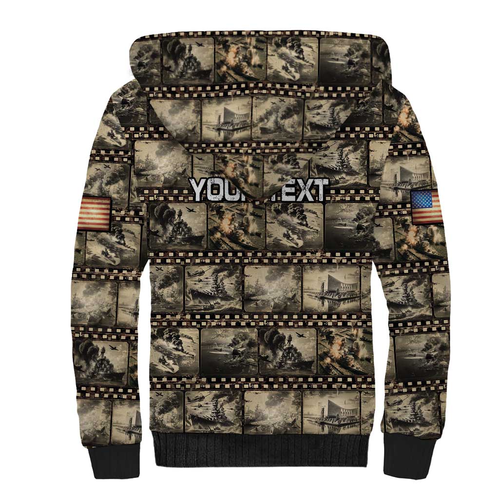 Pearl Harbor Remembrance Day Personalized Sherpa Hoodie Memories of December 7 with Red Poppy Lei LT03 - Polynesian Pride