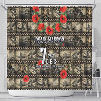 Pearl Harbor Remembrance Day Shower Curtain Memories of December 7 with Red Poppy Lei LT03 - Polynesian Pride