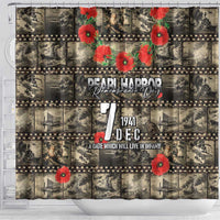 Pearl Harbor Remembrance Day Shower Curtain Memories of December 7 with Red Poppy Lei LT03 - Polynesian Pride