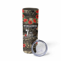 Pearl Harbor Remembrance Day Personalized Skinny Tumbler Memories of December 7 with Red Poppy Lei LT03 - Polynesian Pride