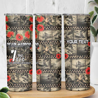 Pearl Harbor Remembrance Day Personalized Skinny Tumbler Memories of December 7 with Red Poppy Lei LT03 - Polynesian Pride