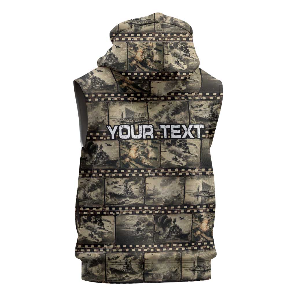 Pearl Harbor Remembrance Day Personalized Sleeveless Hoodie Memories of December 7 with Red Poppy Lei LT03 - Polynesian Pride