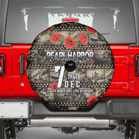 Pearl Harbor Remembrance Day Spare Tire Cover Memories of December 7 with Red Poppy Lei LT03 - Polynesian Pride