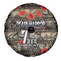 Pearl Harbor Remembrance Day Spare Tire Cover Memories of December 7 with Red Poppy Lei LT03 - Polynesian Pride
