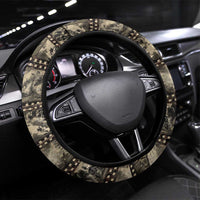 Pearl Harbor Remembrance Day Steering Wheel Cover Memories of December 7 with Red Poppy Lei LT03 Universal Fit Beige - Polynesian Pride