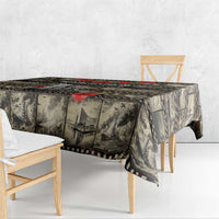 Pearl Harbor Remembrance Day Tablecloth Memories of December 7 with Red Poppy Lei - Polynesian Pride