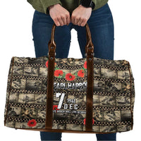 Pearl Harbor Remembrance Day Travel Bag Memories of December 7 with Red Poppy Lei LT03 Beige - Polynesian Pride