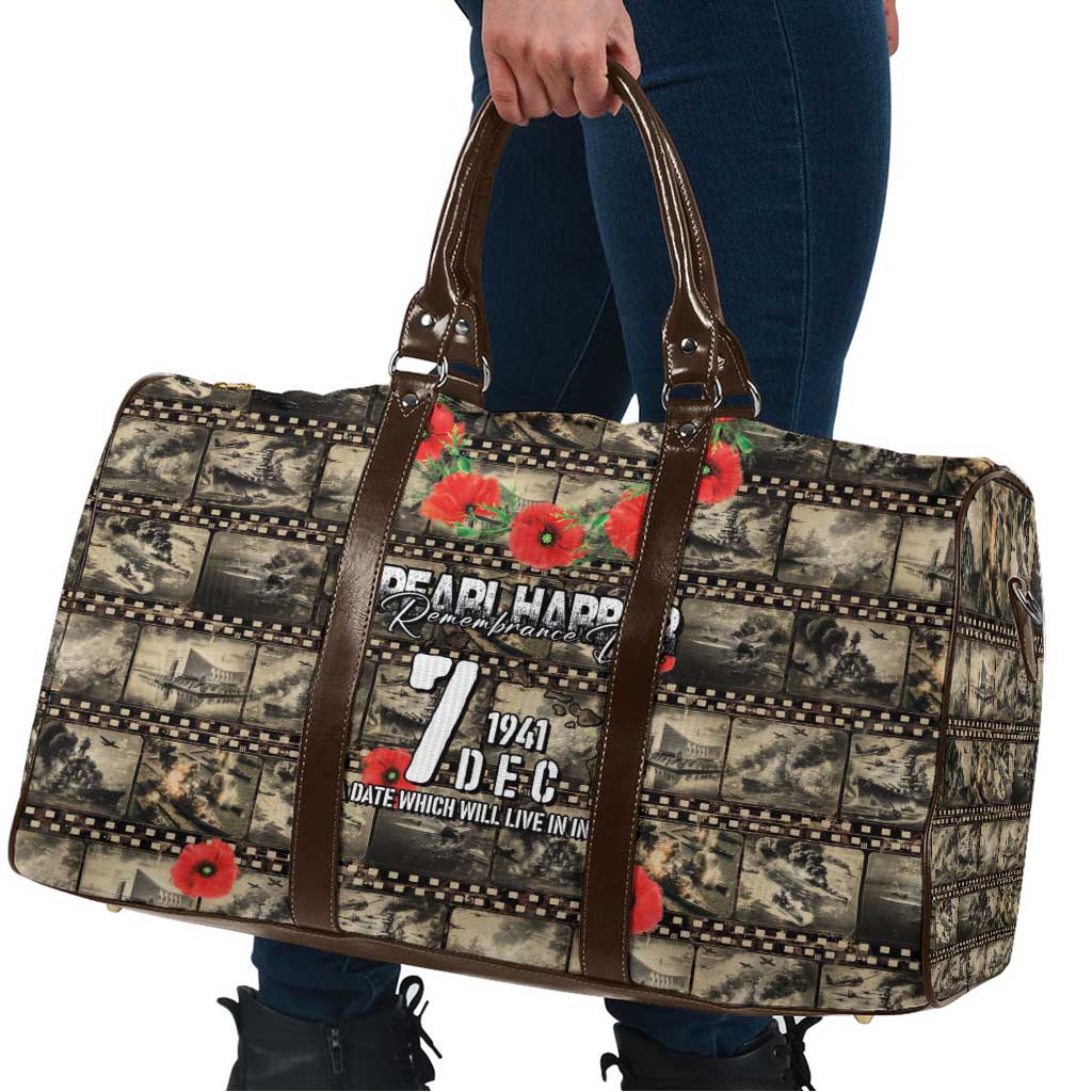 Pearl Harbor Remembrance Day Travel Bag Memories of December 7 with Red Poppy Lei LT03 - Polynesian Pride