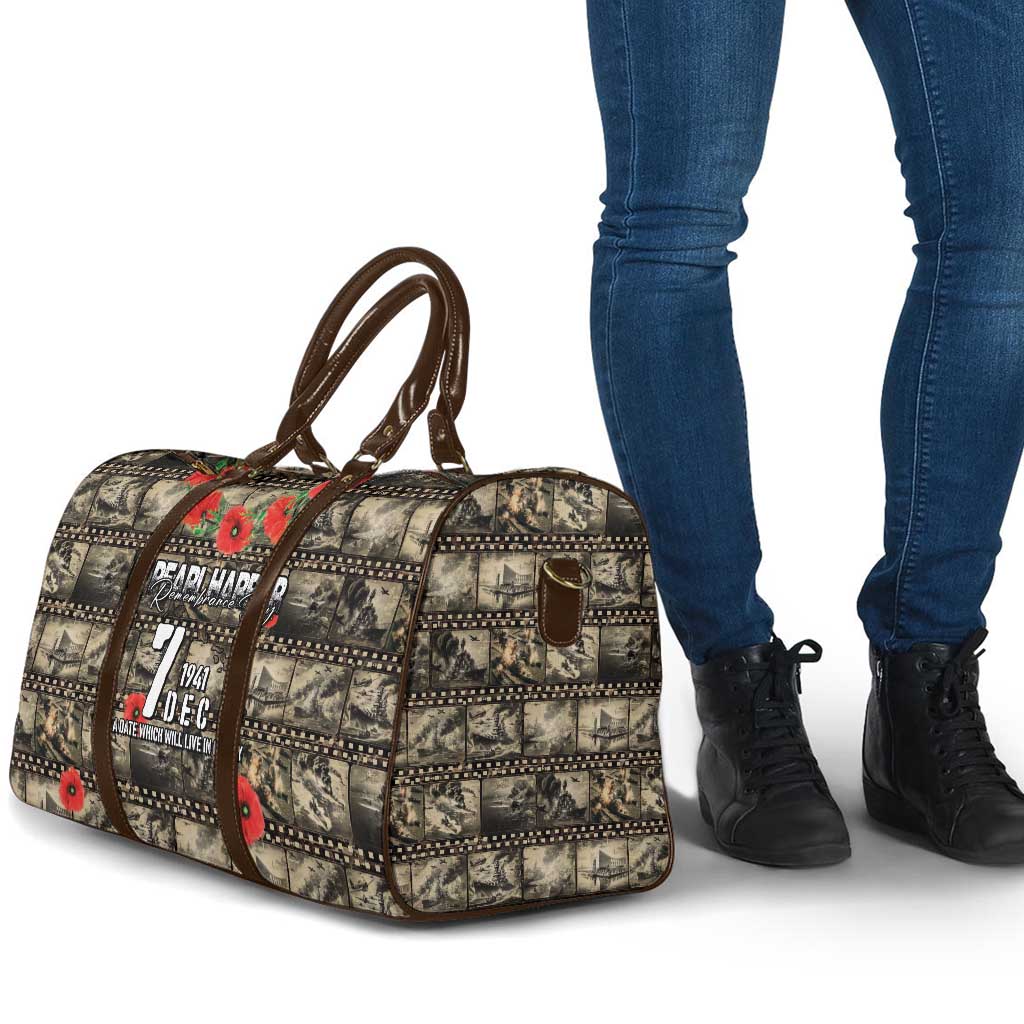 Pearl Harbor Remembrance Day Travel Bag Memories of December 7 with Red Poppy Lei LT03 - Polynesian Pride