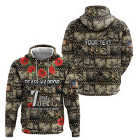 Pearl Harbor Remembrance Day Personalized Zip Hoodie Memories of December 7 with Red Poppy Lei LT03 - Polynesian Pride
