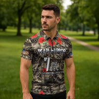 Pearl Harbor Remembrance Day Personalized Zipper Polo Shirt Memories of December 7 with Red Poppy Lei LT03 - Polynesian Pride