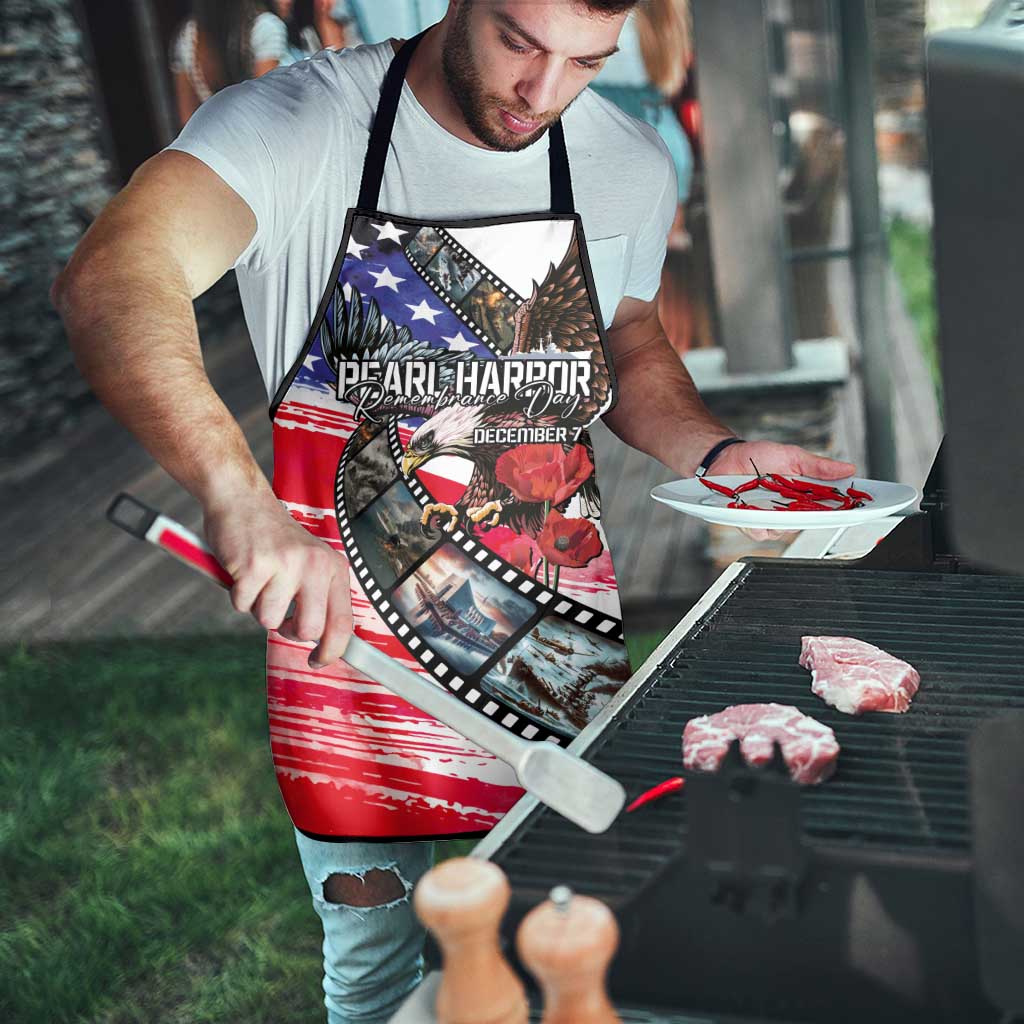 Pearl Harbor Remembrance Day Apron Lest We Forget - The Bald Eagle Remembers - Polynesian Pride