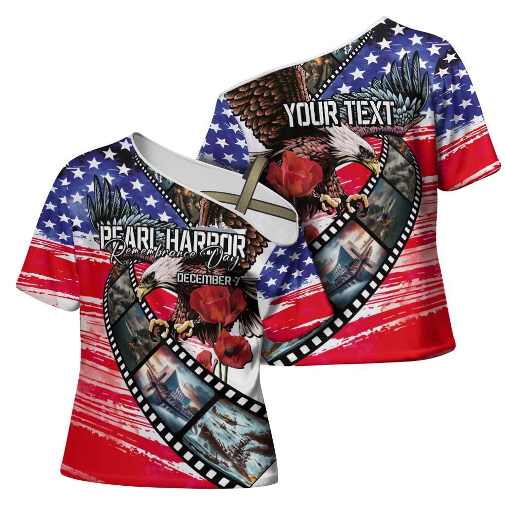 Pearl Harbor Remembrance Day Personalized Cross Shoulder Shirt Lest We Forget - The Bald Eagle Remembers LT03 - Polynesian Pride
