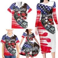 Pearl Harbor Remembrance Day Personalized Family Matching Long Sleeve Bodycon Dress and Hawaiian Shirt Lest We Forget - The Bald Eagle Remembers LT03 - Polynesian Pride