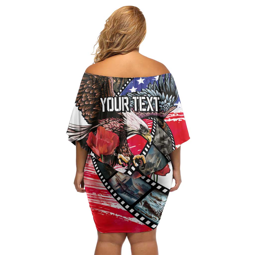 Pearl Harbor Remembrance Day Personalized Family Matching Off Shoulder Short Dress and Hawaiian Shirt Lest We Forget - The Bald Eagle Remembers LT03 - Polynesian Pride