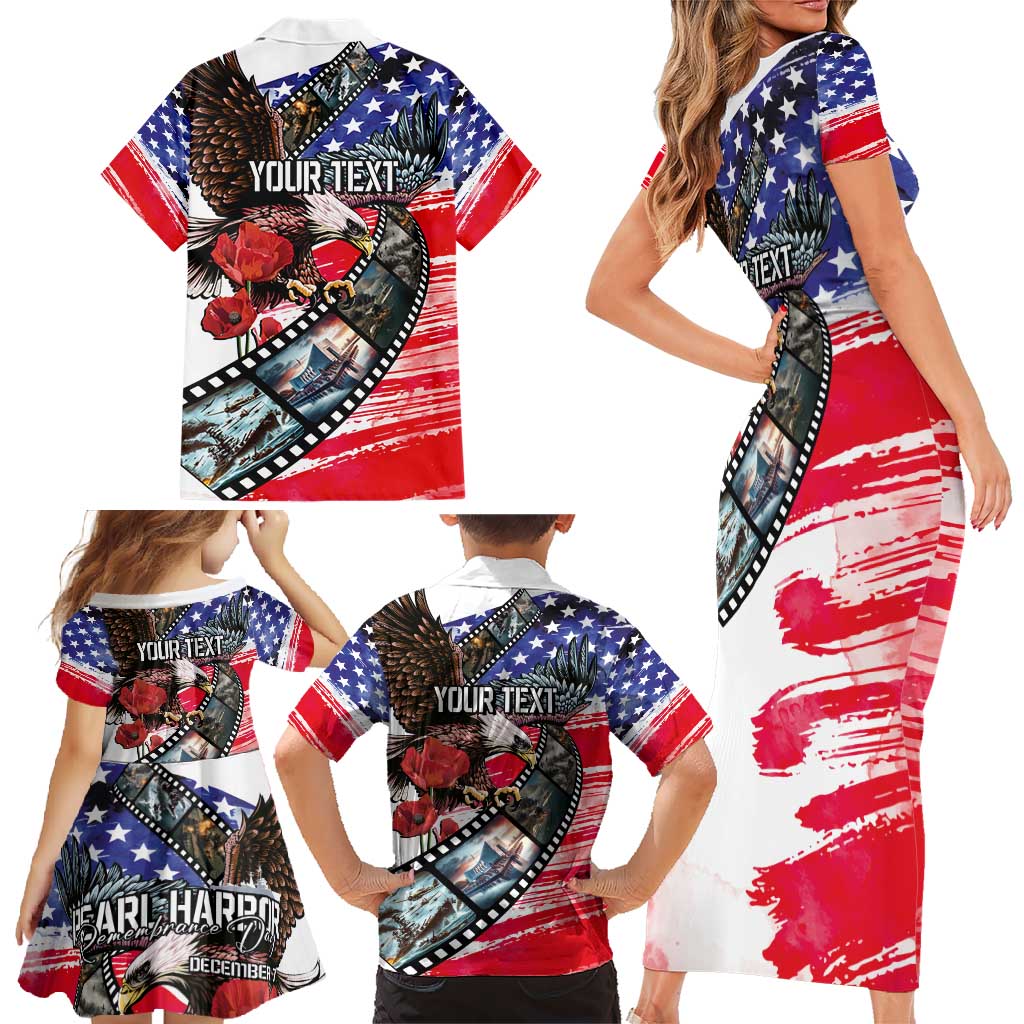 Pearl Harbor Remembrance Day Personalized Family Matching Short Sleeve Bodycon Dress and Hawaiian Shirt Lest We Forget - The Bald Eagle Remembers LT03 - Polynesian Pride