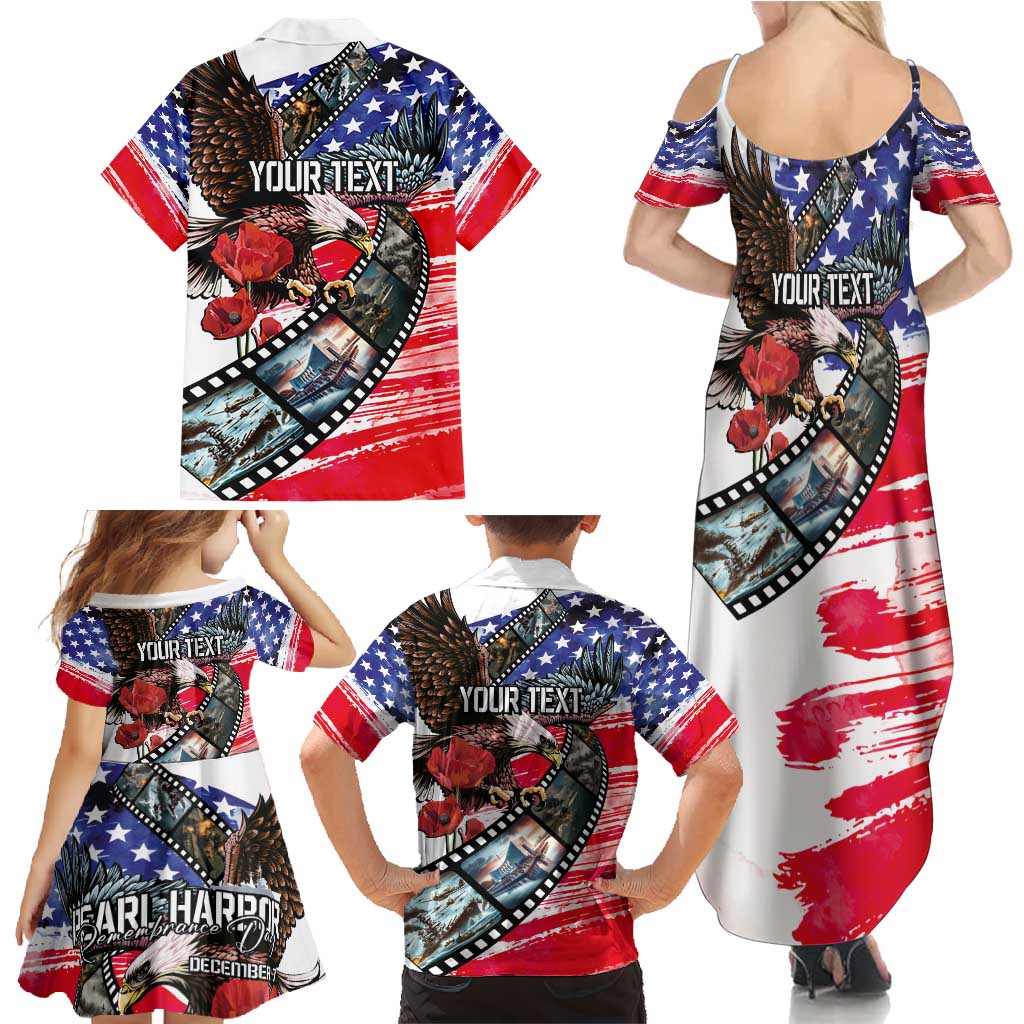 Pearl Harbor Remembrance Day Personalized Family Matching Summer Maxi Dress and Hawaiian Shirt Lest We Forget - The Bald Eagle Remembers LT03 - Polynesian Pride