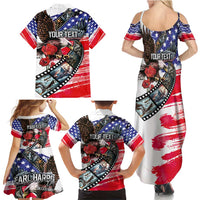 Pearl Harbor Remembrance Day Personalized Family Matching Summer Maxi Dress and Hawaiian Shirt Lest We Forget - The Bald Eagle Remembers LT03 - Polynesian Pride