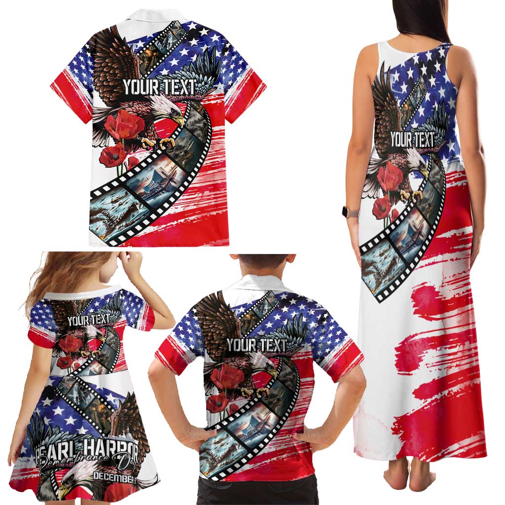 Pearl Harbor Remembrance Day Personalized Family Matching Tank Maxi Dress and Hawaiian Shirt Lest We Forget - The Bald Eagle Remembers LT03 - Polynesian Pride
