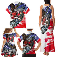 Pearl Harbor Remembrance Day Personalized Family Matching Tank Maxi Dress and Hawaiian Shirt Lest We Forget - The Bald Eagle Remembers LT03 - Polynesian Pride