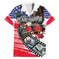 Pearl Harbor Remembrance Day Personalized Family Matching Tank Maxi Dress and Hawaiian Shirt Lest We Forget - The Bald Eagle Remembers LT03 Dad's Shirt - Short Sleeve White - Polynesian Pride