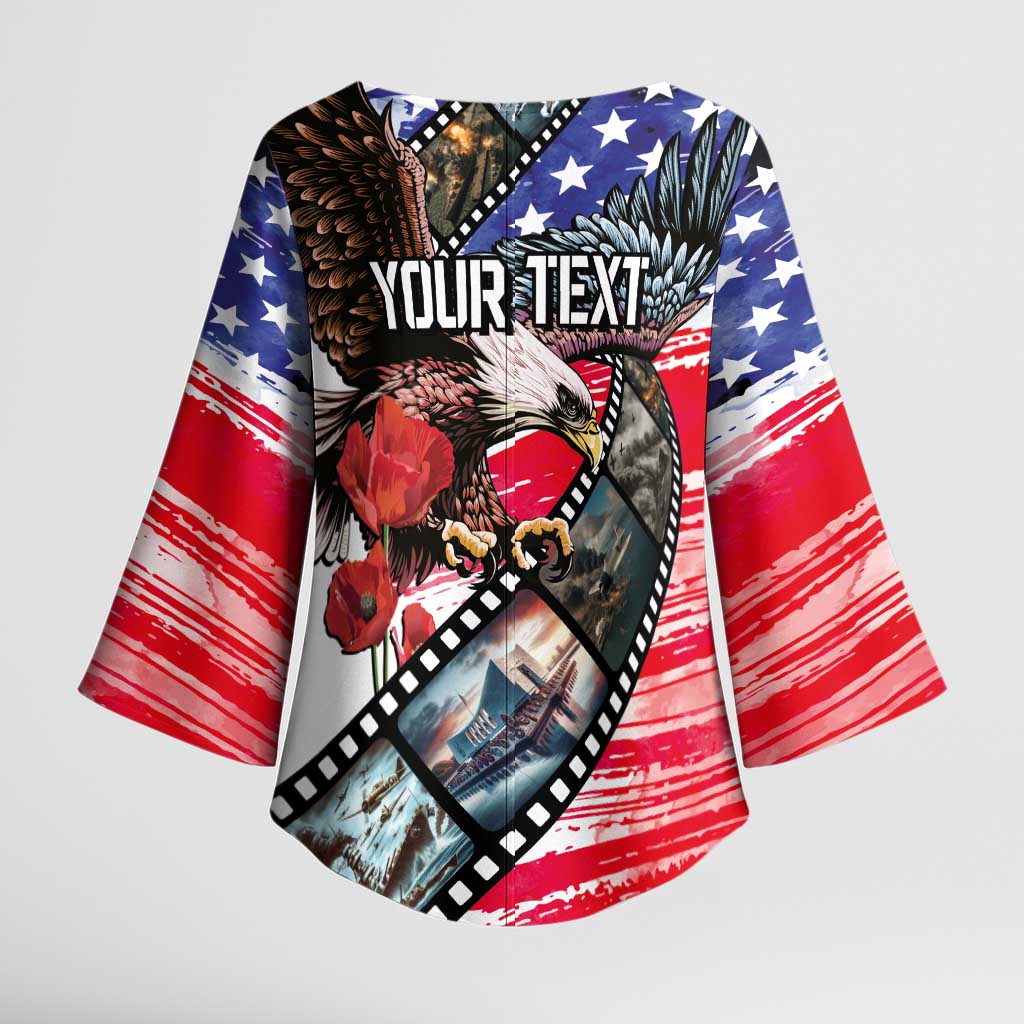 Pearl Harbor Remembrance Day Personalized Kimono Sleeve Blouse Lest We Forget - The Bald Eagle Remembers LT03 - Polynesian Pride