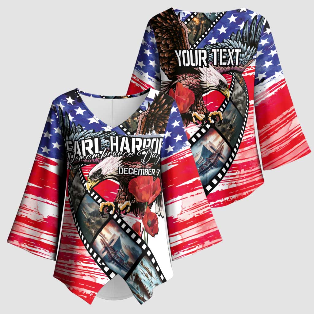 Pearl Harbor Remembrance Day Personalized Kimono Sleeve Blouse Lest We Forget - The Bald Eagle Remembers LT03 - Polynesian Pride
