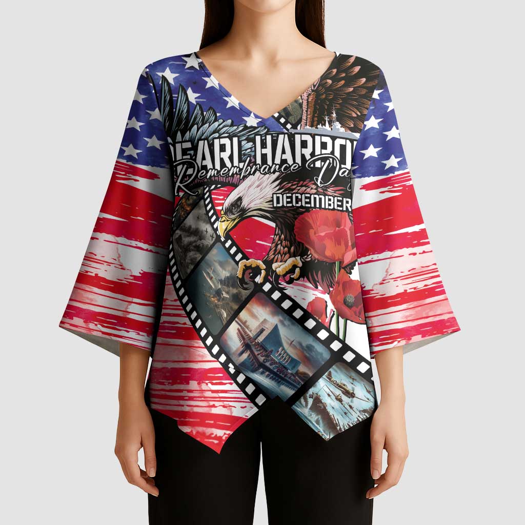 Pearl Harbor Remembrance Day Personalized Kimono Sleeve Blouse Lest We Forget - The Bald Eagle Remembers LT03 - Polynesian Pride