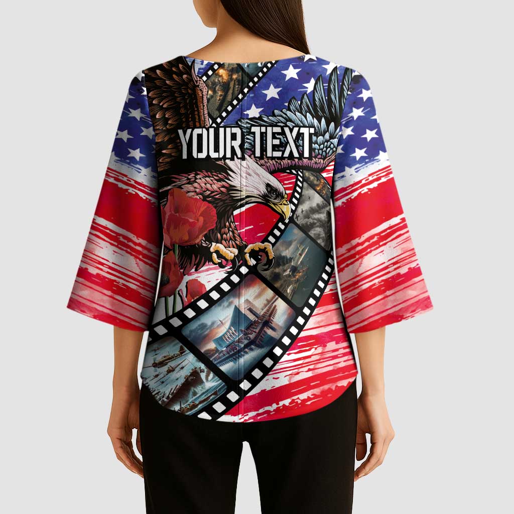 Pearl Harbor Remembrance Day Personalized Kimono Sleeve Blouse Lest We Forget - The Bald Eagle Remembers LT03 - Polynesian Pride