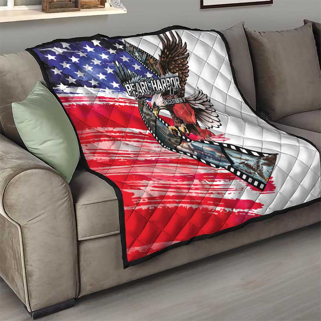 Pearl Harbor Remembrance Day Quilt Lest We Forget - The Bald Eagle Remembers - Polynesian Pride