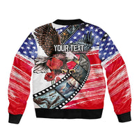 Pearl Harbor Remembrance Day Personalized Sleeve Zip Bomber Jacket Lest We Forget - The Bald Eagle Remembers - Polynesian Pride