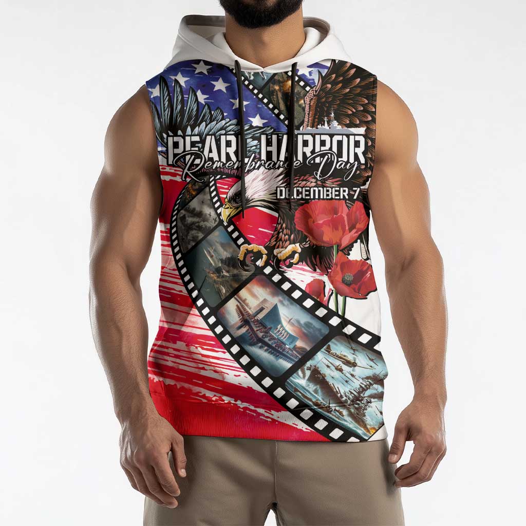 Pearl Harbor Remembrance Day Personalized Sleeveless Hoodie Lest We Forget - The Bald Eagle Remembers LT03 - Polynesian Pride