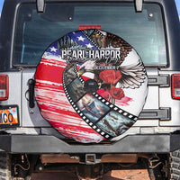 Pearl Harbor Remembrance Day Spare Tire Cover Lest We Forget - The Bald Eagle Remembers LT03 White - Polynesian Pride