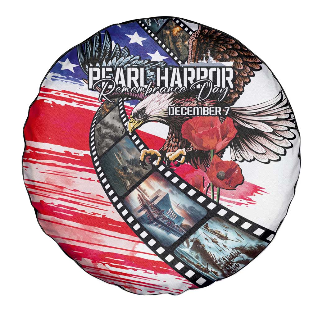 Pearl Harbor Remembrance Day Spare Tire Cover Lest We Forget - The Bald Eagle Remembers LT03 - Polynesian Pride