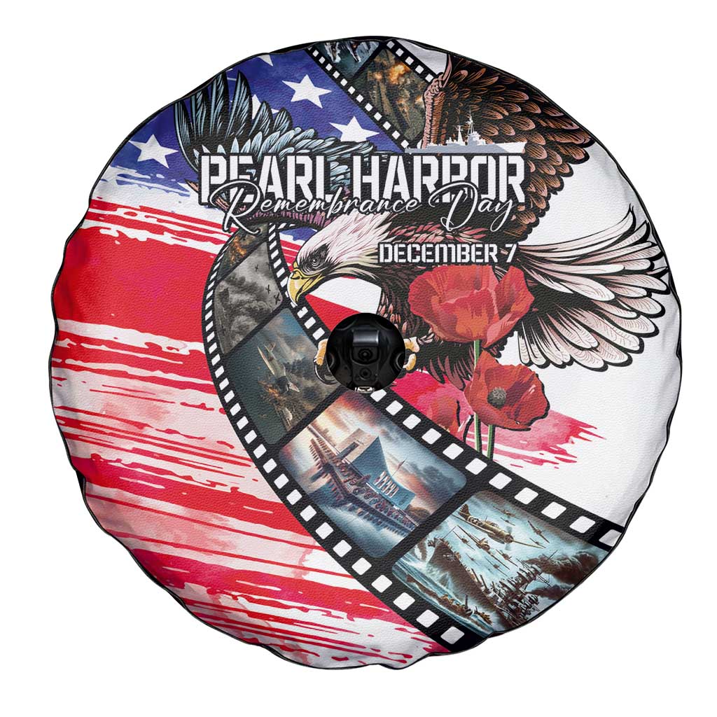 Pearl Harbor Remembrance Day Spare Tire Cover Lest We Forget - The Bald Eagle Remembers LT03 - Polynesian Pride