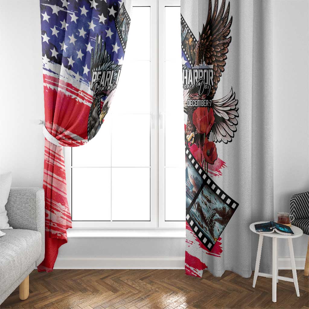 Pearl Harbor Remembrance Day Window Curtain Lest We Forget - The Bald Eagle Remembers - Polynesian Pride