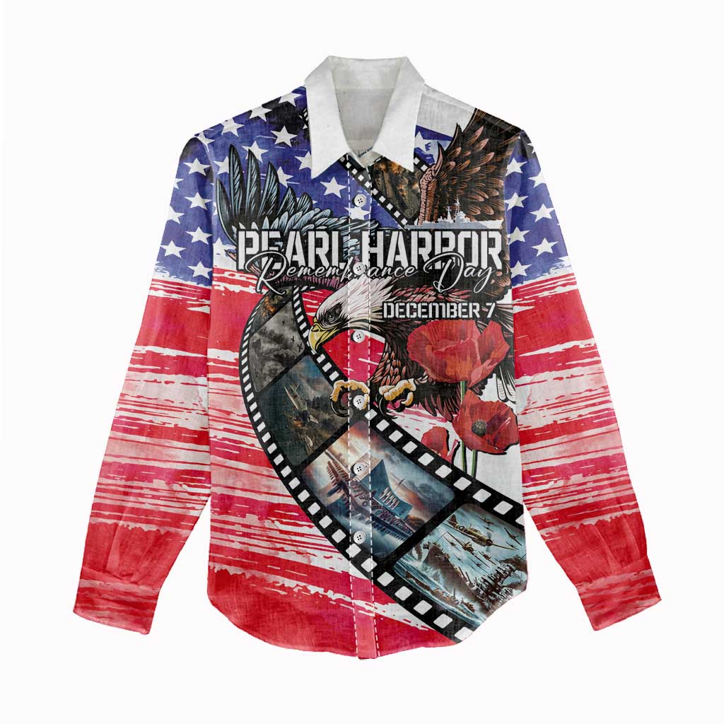 Pearl Harbor Remembrance Day Personalized Women Casual Shirt Lest We Forget - The Bald Eagle Remembers - Polynesian Pride